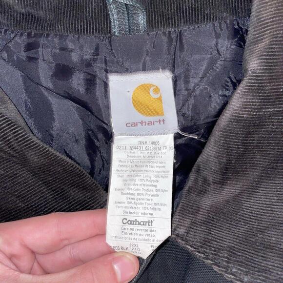 Carhartt Jacket Back Quilted Lined Black Chore Coat XXL 50 Heavy Insulate - Picture 2 of 9